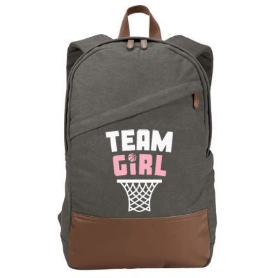 Team Basketball Gender Reveal Pink Baby Shower Party Cotton Canvas Backpack