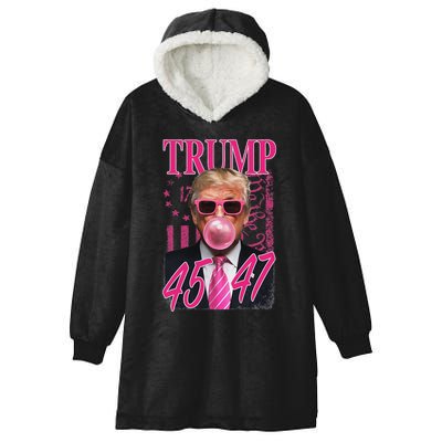 Trump B.U.B.B.L.E Gum 1776 Flag Hooded Wearable Blanket