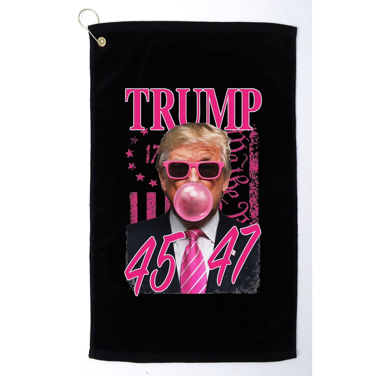 Trump B.U.B.B.L.E Gum 1776 Flag Golf Towel