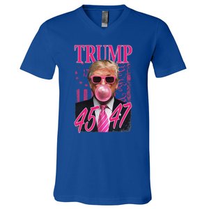 Trump B.U.B.B.L.E Gum 1776 Flag V-Neck T-Shirt