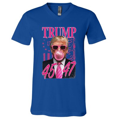 Trump B.U.B.B.L.E Gum 1776 Flag V-Neck T-Shirt