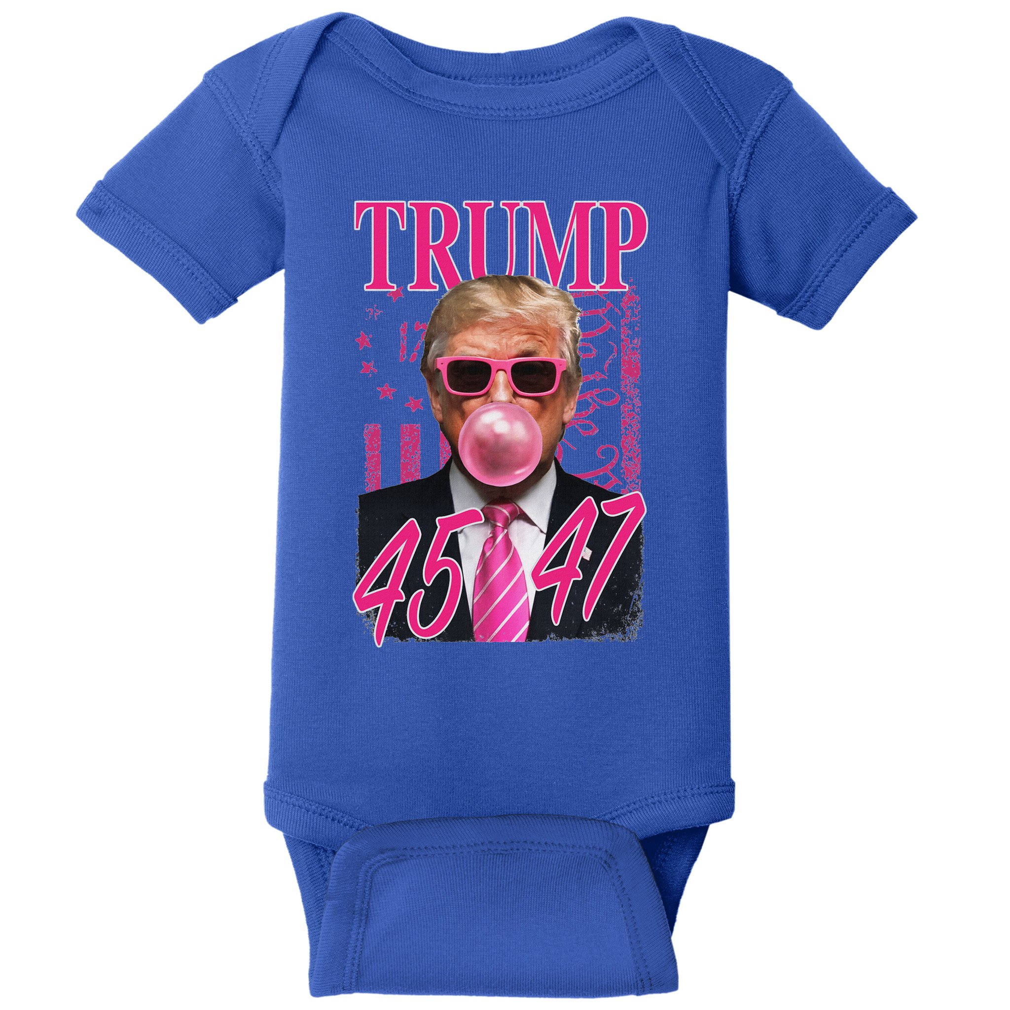 Trump B.U.B.B.L.E Gum 1776 Flag Baby Bodysuit