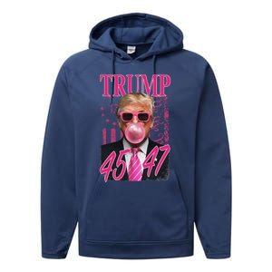 Trump B.U.B.B.L.E Gum 1776 Flag Performance Fleece Hoodie