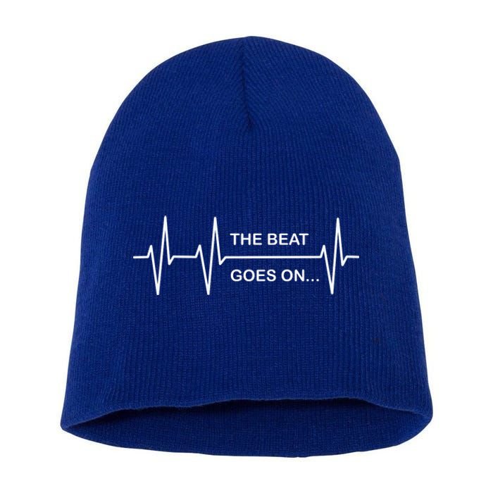 The Beat Goes On Heartbeat Rehab After Surgery Heart Op Gift Short Acrylic Beanie