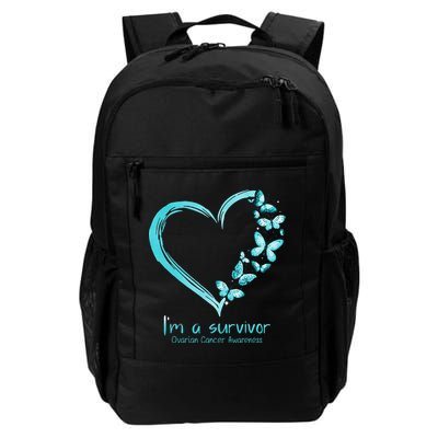 Teal Butterfly Heart Im A Survivor Ovarian Cancer Awareness Backpack