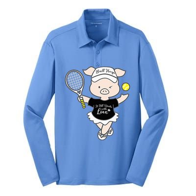 Tennis Ball Hogs Silk Touch Performance Long Sleeve Polo