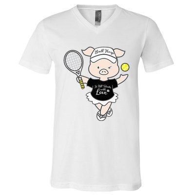 Tennis Ball Hogs V-Neck T-Shirt