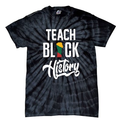 Teach Black History African Pride Teacher Black History Month Tie-Dye T-Shirt