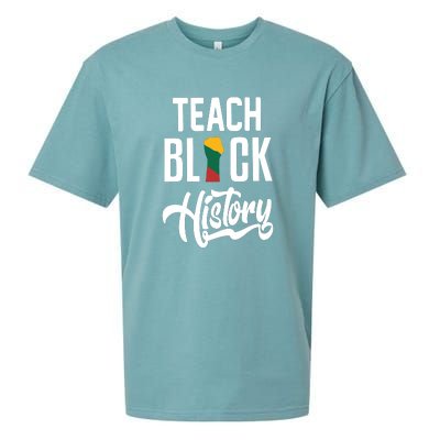 Teach Black History African Pride Teacher Black History Month Sueded Cloud Jersey T-Shirt