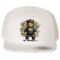 Teddy Bear Hustler Buisness Bear Dollar Street Clothes Wool Snapback Cap