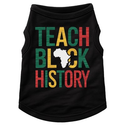 Teach Black History Teacher Afro Motivation Doggie Tank