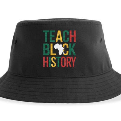 Teach Black History Teacher Afro Motivation Sustainable Bucket Hat