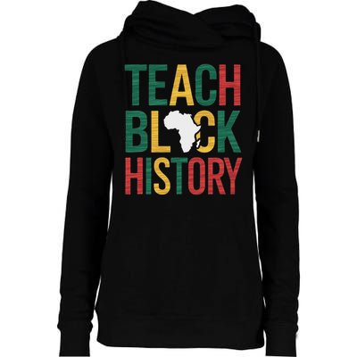 Teach Black History Teacher Afro Motivation Womens Funnel Neck Pullover Hood
