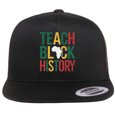 Teach Black History Teacher Afro Motivation Flatbill Hat