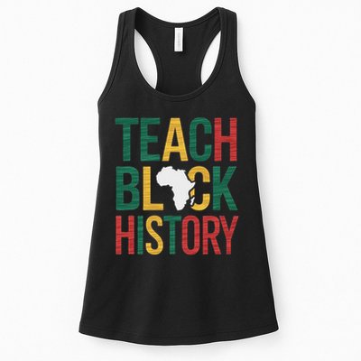 Teach Black History Teacher Afro Motivation Womens Tank Top