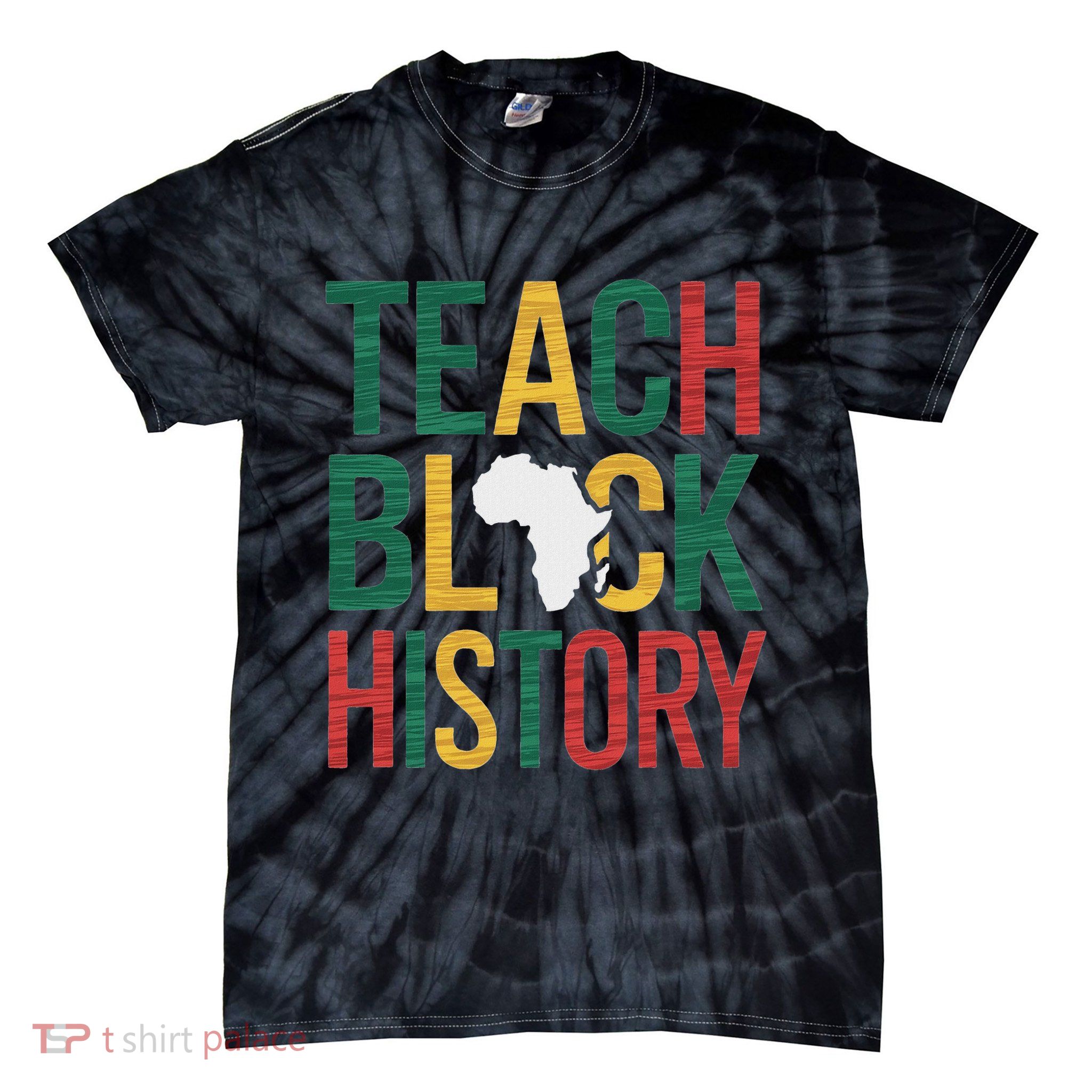 Teach Black History Teacher Afro Motivation Tie-Dye T-Shirt