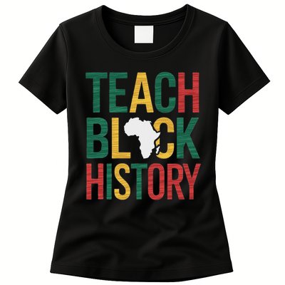 Teach Black History Teacher Afro Motivation Womens T-Shirt