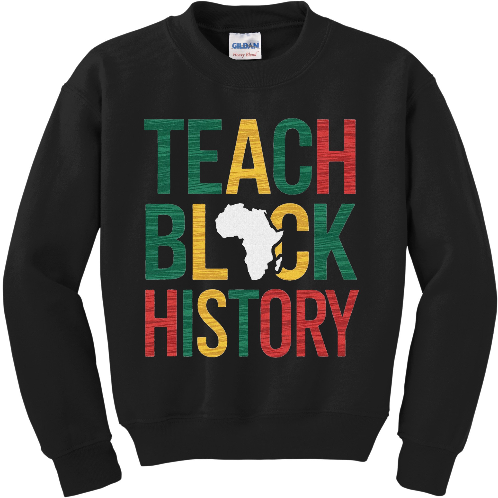 Teach Black History Teacher Afro Motivation Kids Sweatshirt