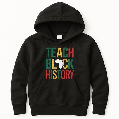 Teach Black History Teacher Afro Motivation Kids Hoodie