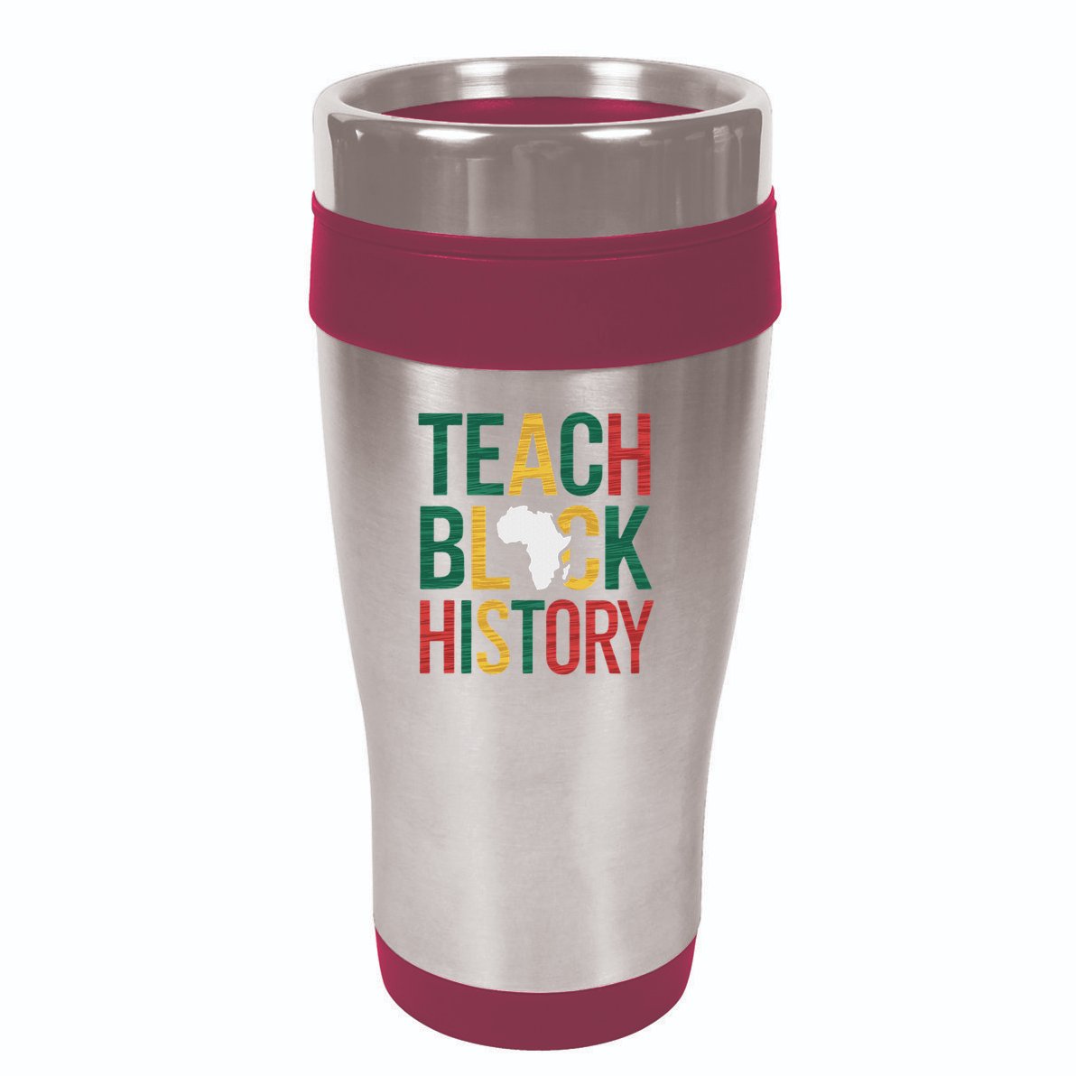Teach Black History Teacher Afro Motivation 16oz Travel Tumbler