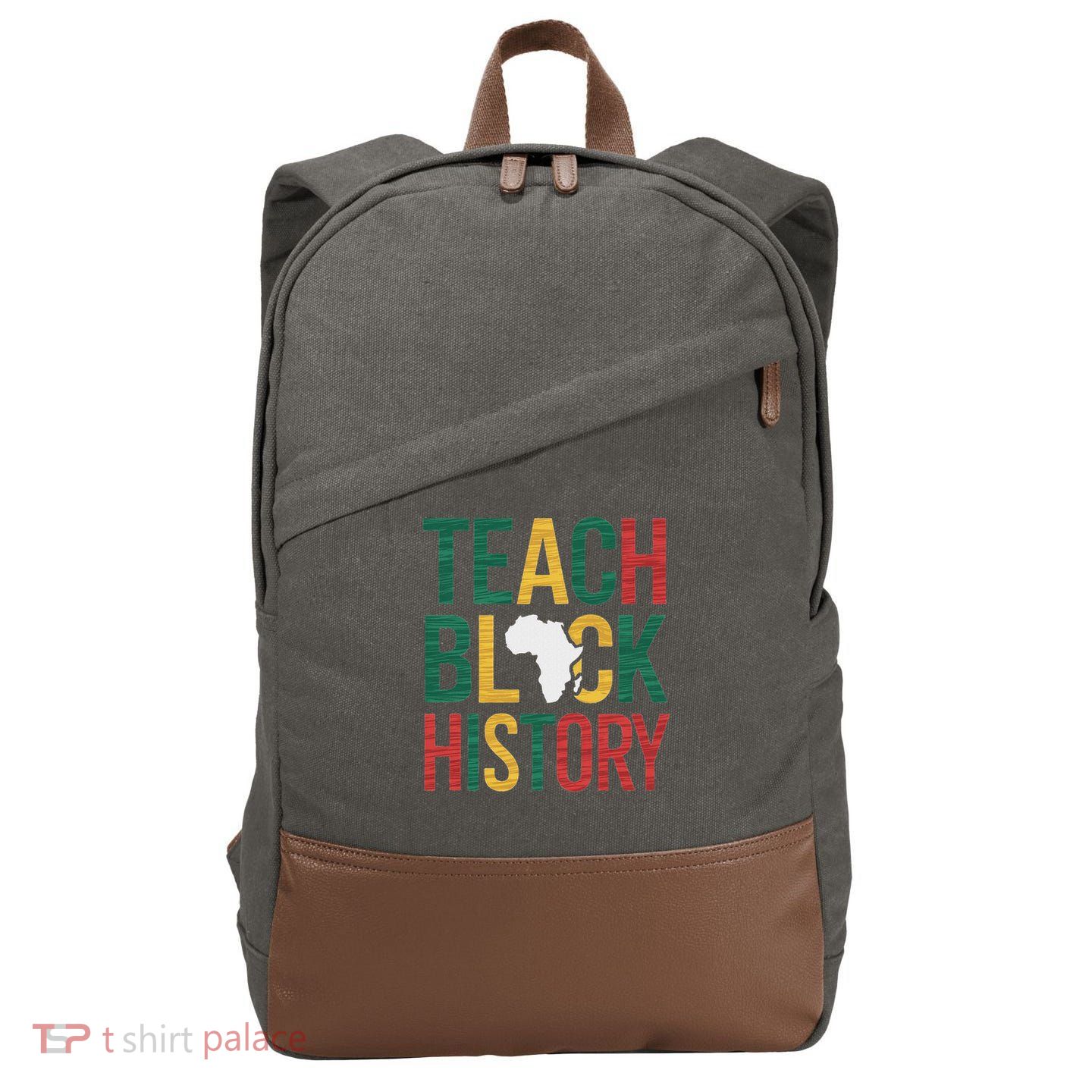 Teach Black History Teacher Afro Motivation Cotton Canvas Backpack