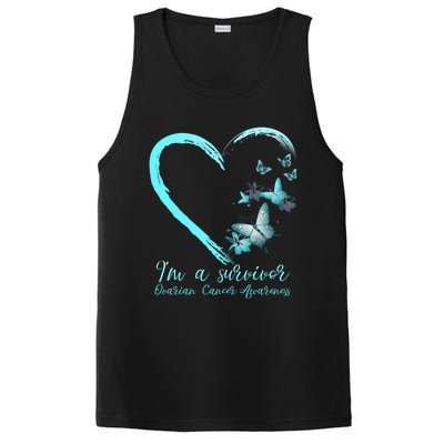 Teal Butterfly Heart Survivor Ovarian Cancer Awareness Tee Cool Gift PosiCharge Competitor Tank