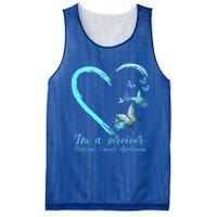 Teal Butterfly Heart Survivor Ovarian Cancer Awareness Tee Cool Gift Mesh Reversible Basketball Jersey Tank