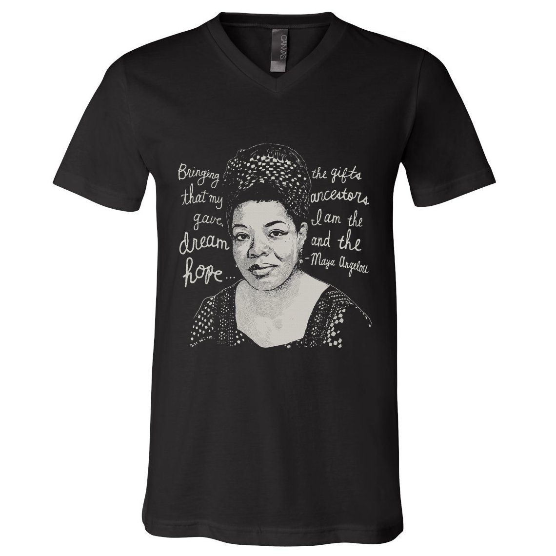 Trendy Black History Maya Angelou Quote V-Neck T-Shirt