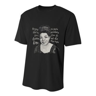 Trendy Black History Maya Angelou Quote Youth Performance Sprint T-Shirt
