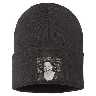 Trendy Black History Maya Angelou Quote Sustainable Knit Beanie