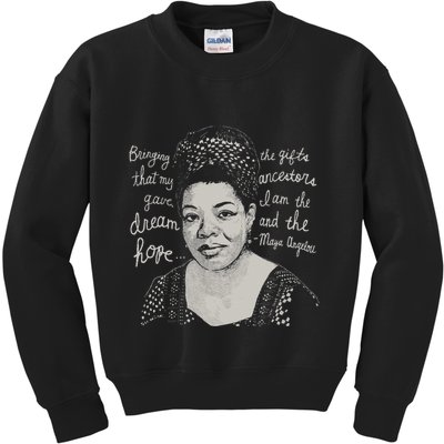 Trendy Black History Maya Angelou Quote Kids Sweatshirt