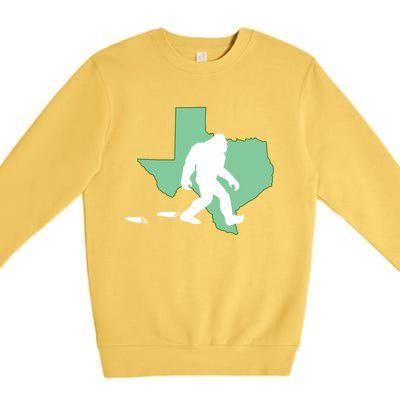 Texas Bigfoot Hunter State Funny Gift Premium Crewneck Sweatshirt