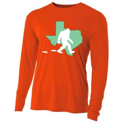 Texas Bigfoot Hunter State Funny Gift Cooling Performance Long Sleeve Crew