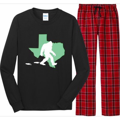 Texas Bigfoot Hunter State Funny Gift Long Sleeve Pajama Set