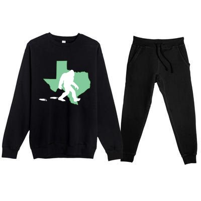 Texas Bigfoot Hunter State Funny Gift Premium Crewneck Sweatsuit Set