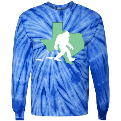 Texas Bigfoot Hunter State Funny Gift Tie-Dye Long Sleeve Shirt