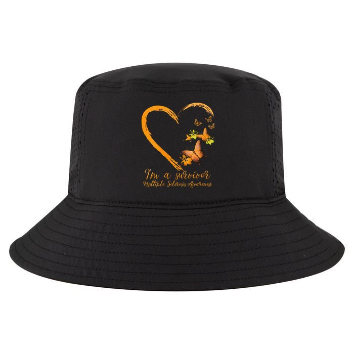 Teal Butterfly Heart Survivor Multiple Sclerosis Awareness Cool Comfort Performance Bucket Hat