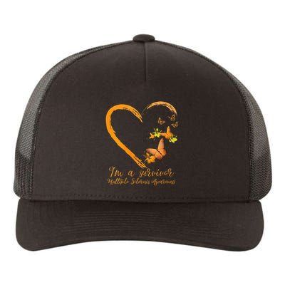 Teal Butterfly Heart Survivor Multiple Sclerosis Awareness Yupoong Adult 5-Panel Trucker Hat
