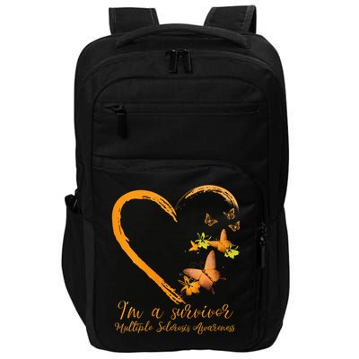 Teal Butterfly Heart Survivor Multiple Sclerosis Awareness Impact Tech Backpack