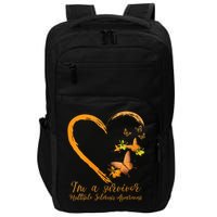 Teal Butterfly Heart Survivor Multiple Sclerosis Awareness Impact Tech Backpack