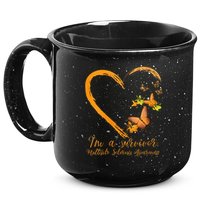 Teal Butterfly Heart Survivor Multiple Sclerosis Awareness 15oz Campfire Ceramic Mug