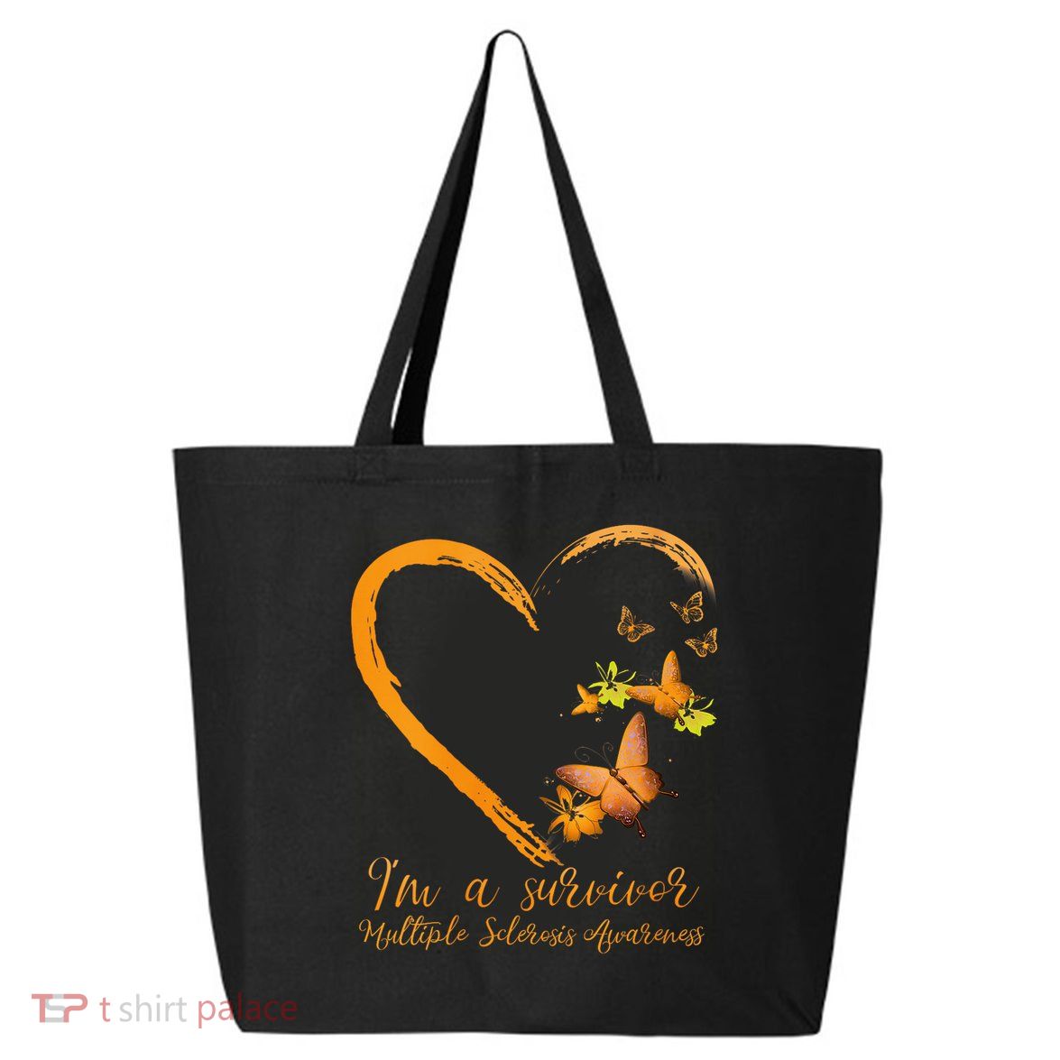Teal Butterfly Heart Survivor Multiple Sclerosis Awareness 25L Jumbo Tote