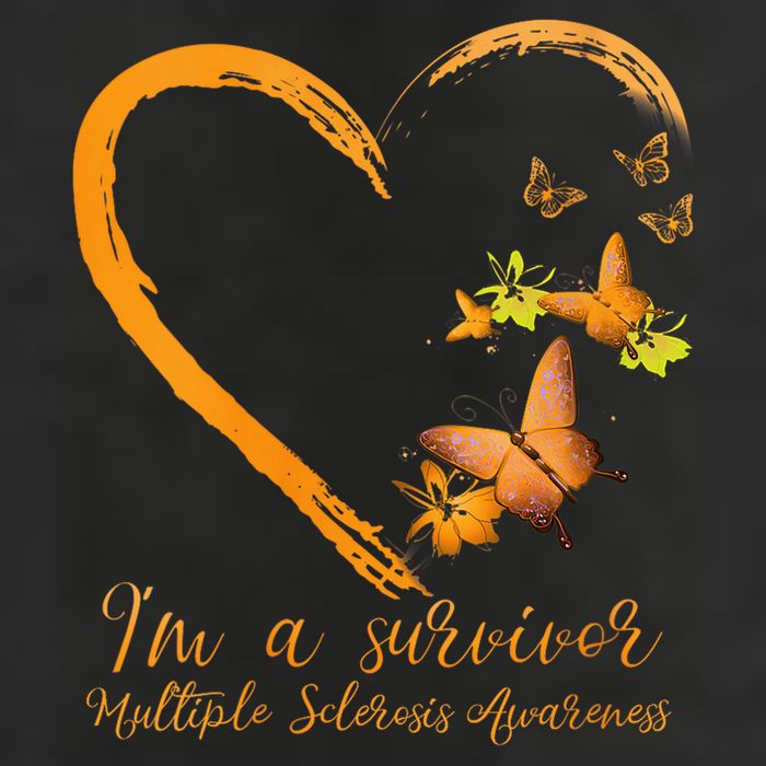 Teal Butterfly Heart Survivor Multiple Sclerosis Awareness 25L Jumbo Tote