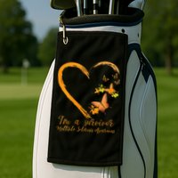Teal Butterfly Heart Survivor Multiple Sclerosis Awareness Golf Towel