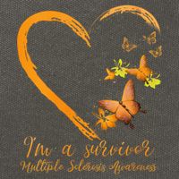 Teal Butterfly Heart Survivor Multiple Sclerosis Awareness Cotton Canvas Backpack