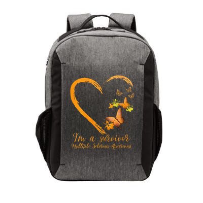 Teal Butterfly Heart Survivor Multiple Sclerosis Awareness Vector Backpack