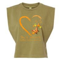 Teal Butterfly Heart Survivor Multiple Sclerosis Awareness Garment-Dyed Women's Muscle Tee