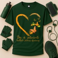 Teal Butterfly Heart Survivor Multiple Sclerosis Awareness Performance Shirt