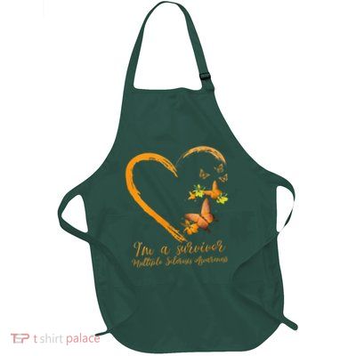 Teal Butterfly Heart Survivor Multiple Sclerosis Awareness Apron