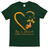 Teal Butterfly Heart Survivor Multiple Sclerosis Awareness T-Shirt